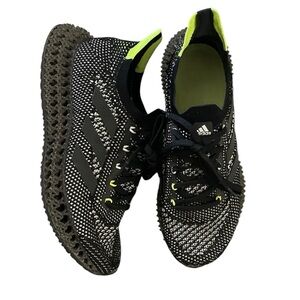 Adidas 4DFWD men’s Black & White knit runners with neon highlight